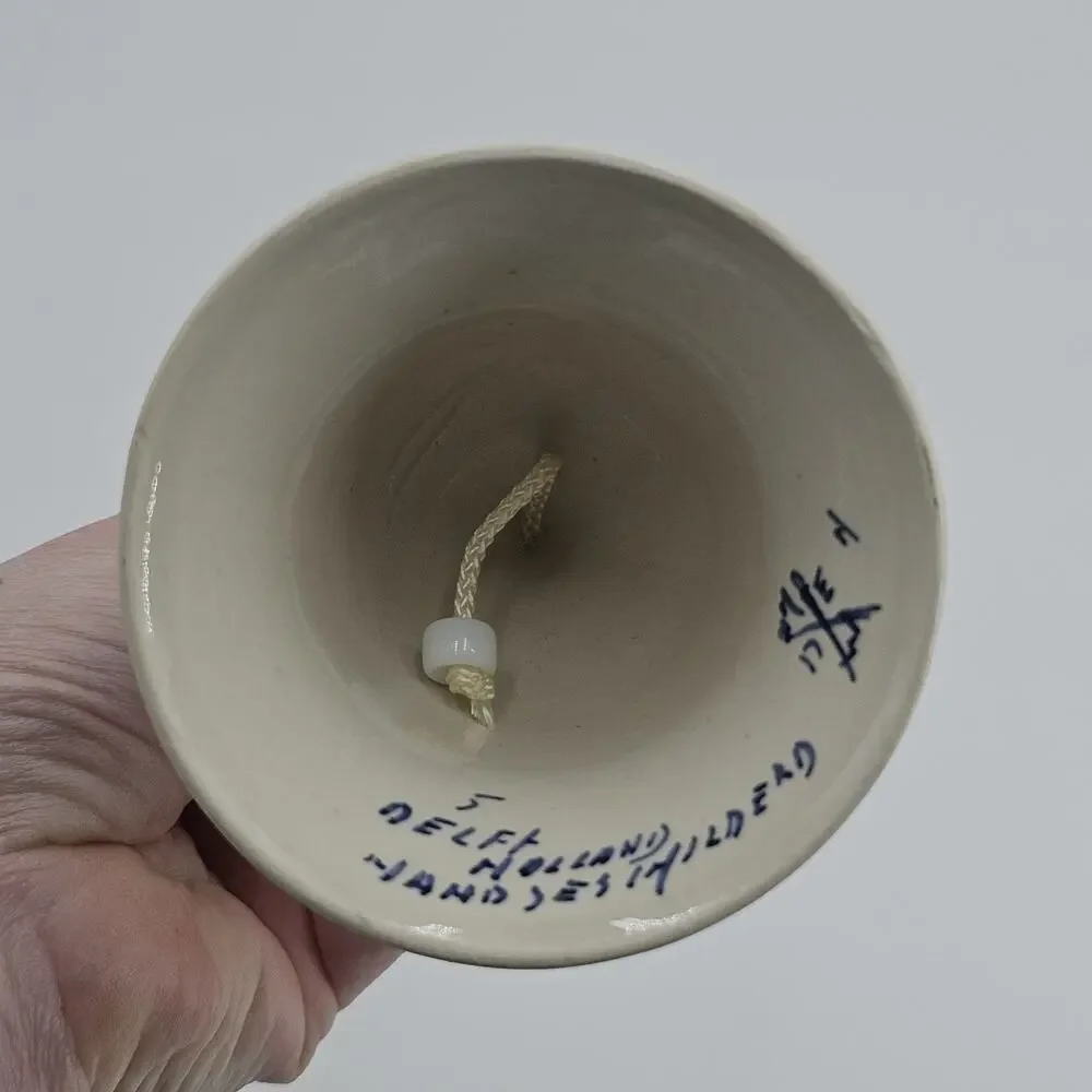 Delft Blue Holland Pottery Table Bell Floral